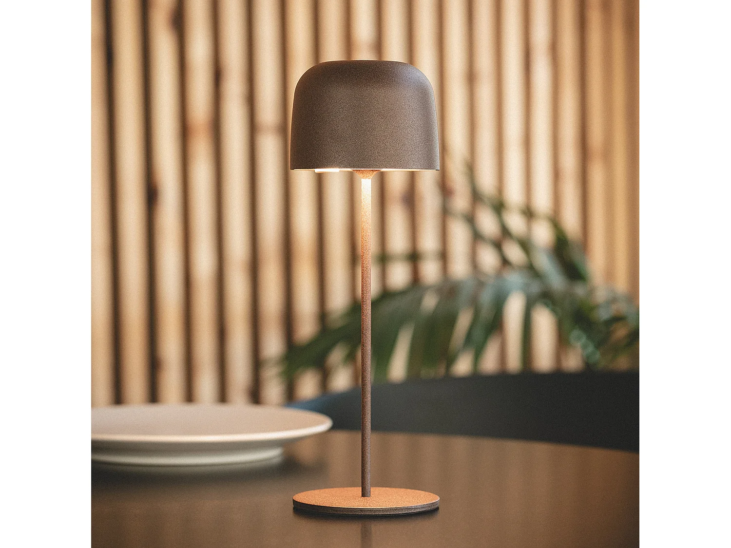 Lámpara de Mesa LED Portátil para Exterior Aluminio con Batería Recargable Wink Óxido