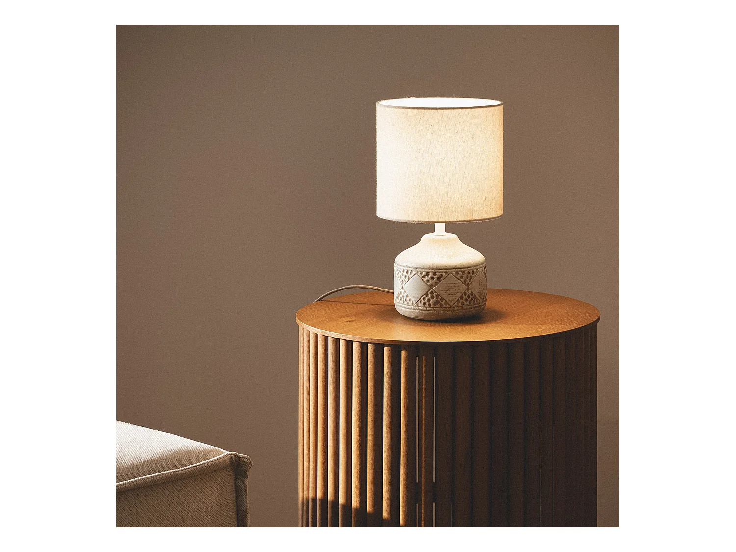 Lampe à Poser Céramique Vera Brun clair