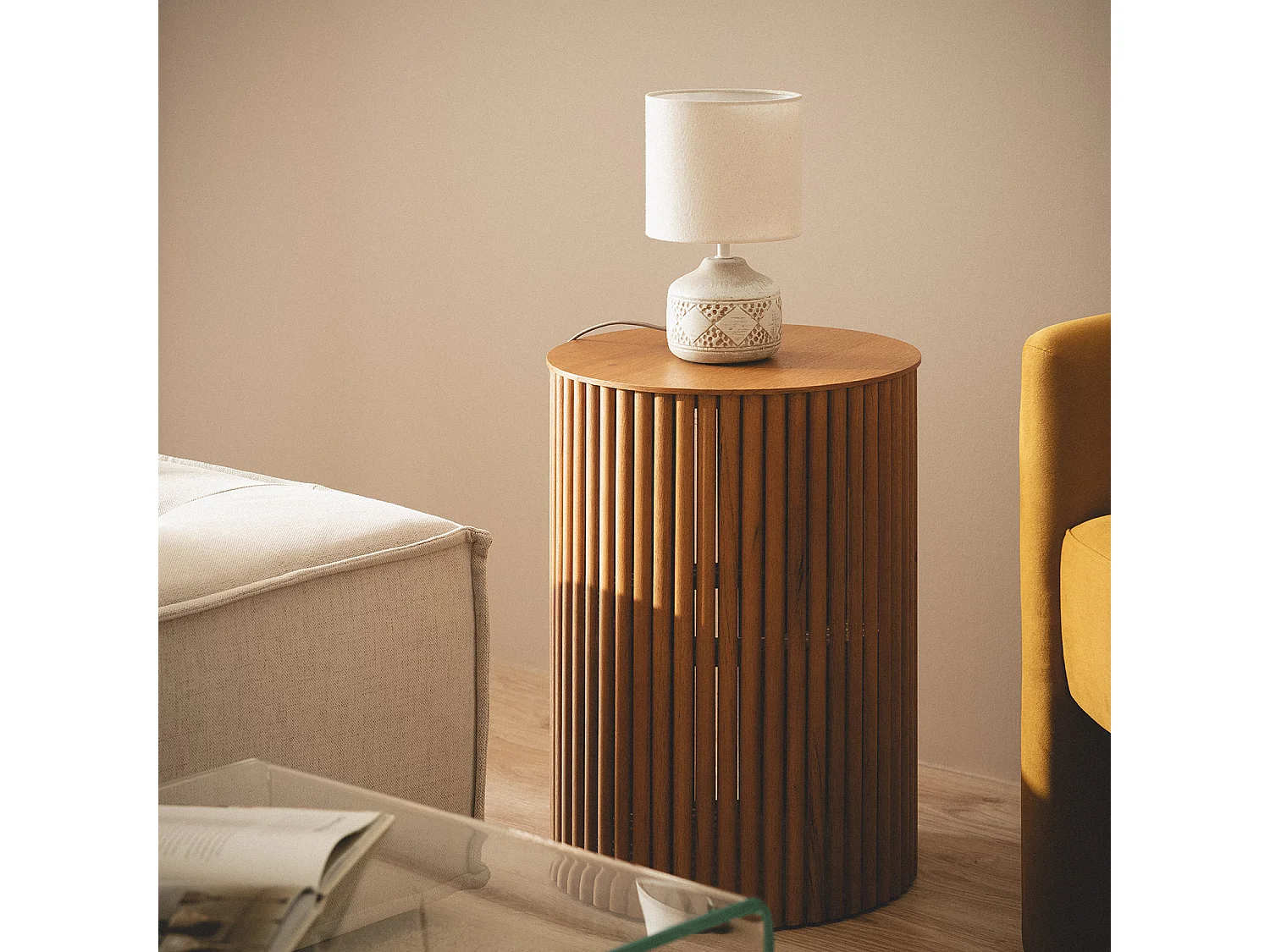 Lampe à Poser Céramique Vera Brun clair