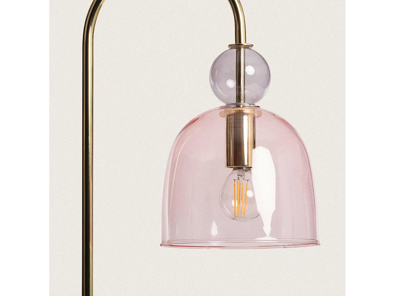 Lampe à Poser Métal et Verre Baudelaire Rose