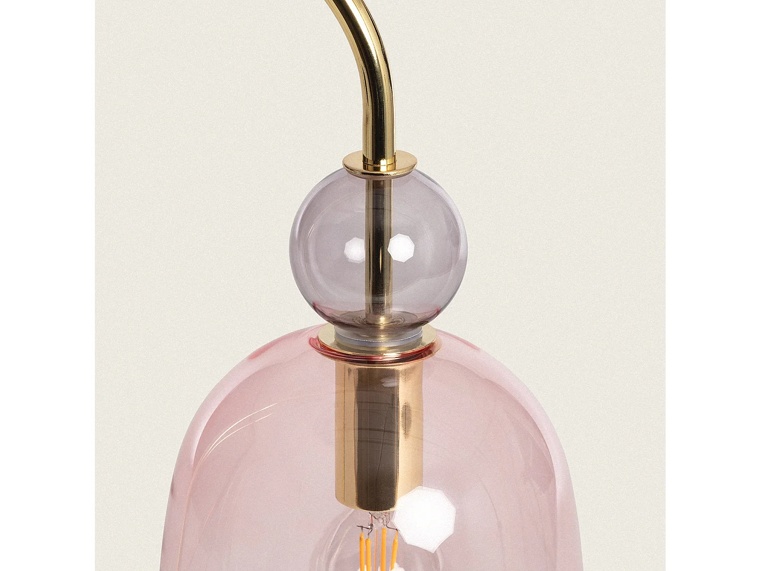 Lampe à Poser Métal et Verre Baudelaire Rose