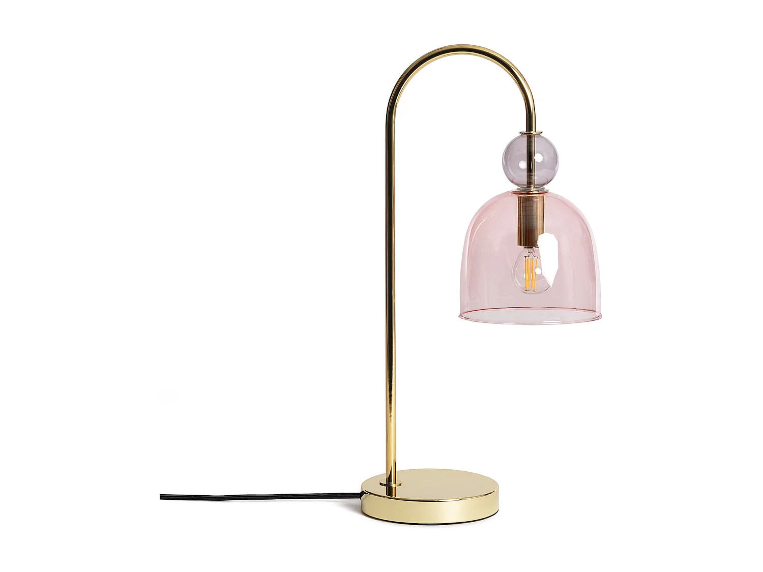 Lampe à Poser Métal et Verre Baudelaire Rose