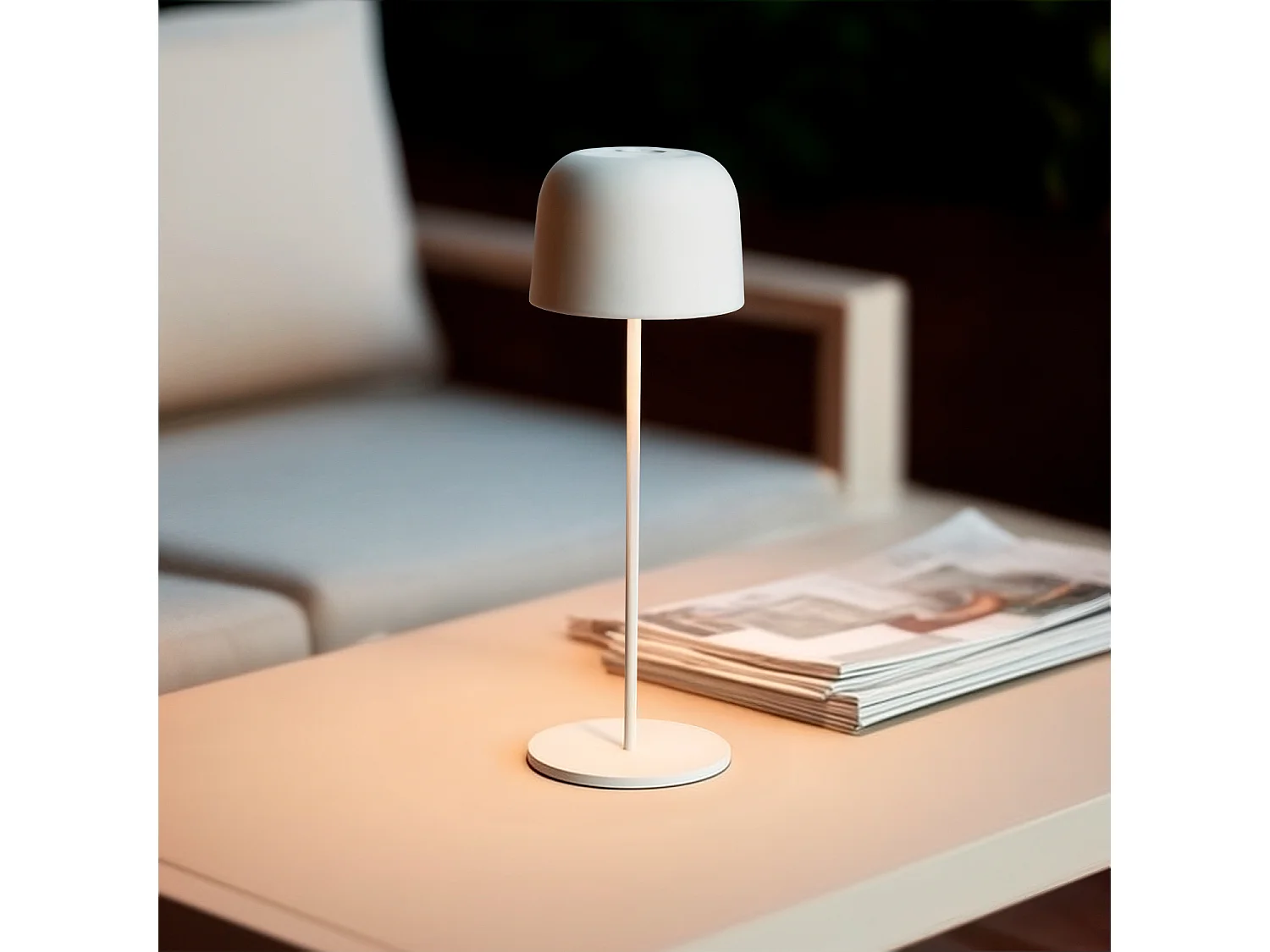 Lampe à Poser LED 1,2 W Extérieure Portative Aluminium avec Batterie Rechargeable Wink  Blanc