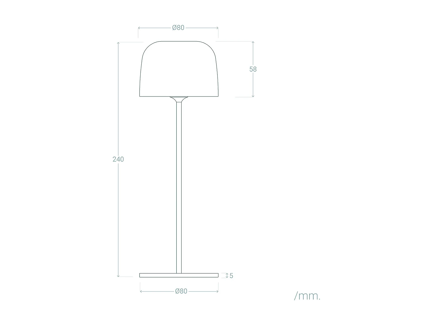 Lampe à Poser LED 1,2 W Extérieure Portative Aluminium avec Batterie Rechargeable Wink  Blanc