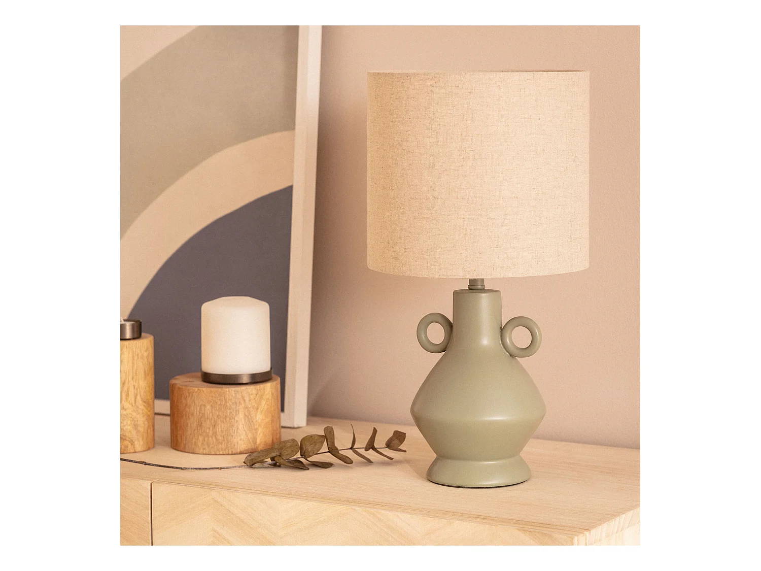 Lampe à Poser en Résine Moudrost Vert Céladon