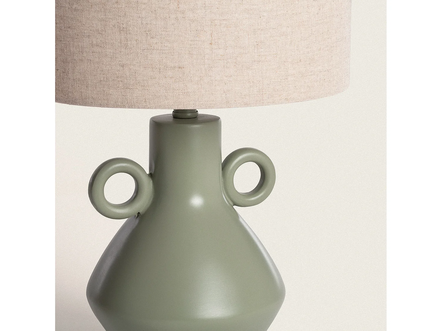 Lampe à Poser Résine et Tissu Moudrost Vert Céladon