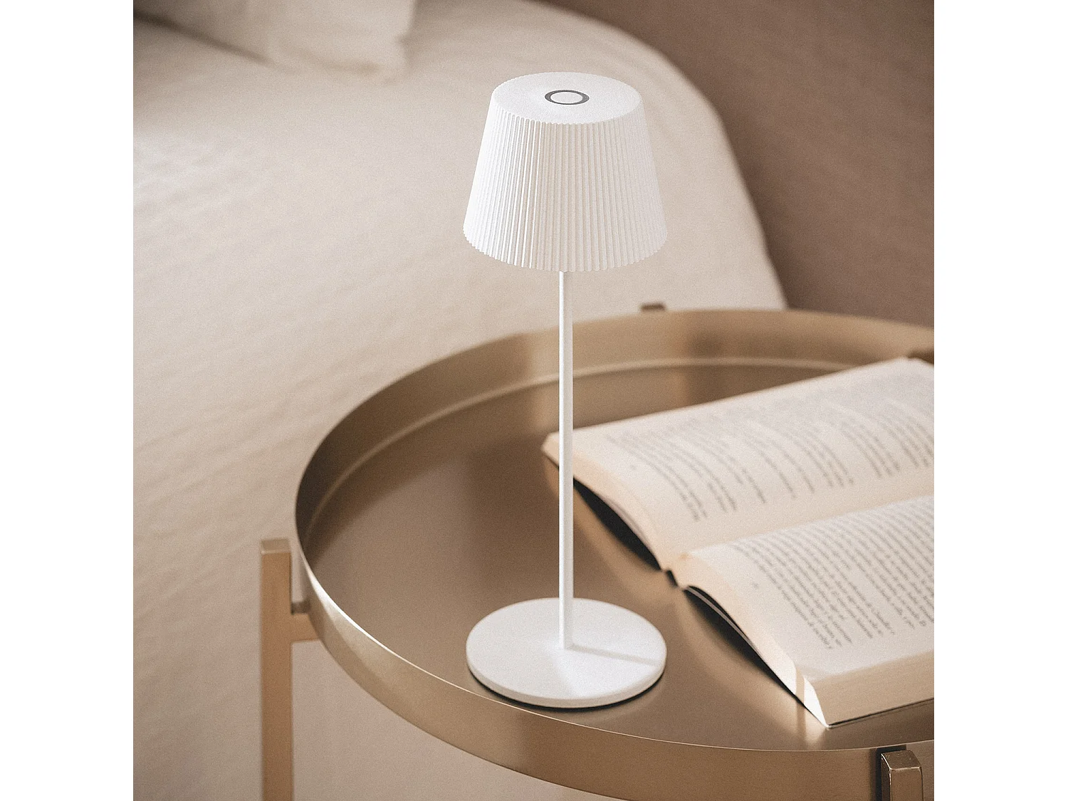 Lámpara de Mesa LED Portátil para Exterior Aluminio con Batería Recargable Willox Blanco