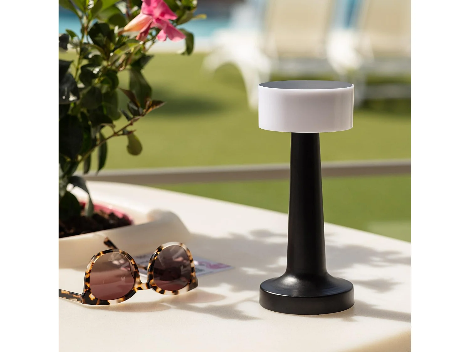 Lámpara de Mesa LED Portátil con Batería USB Recargable Greta Negro