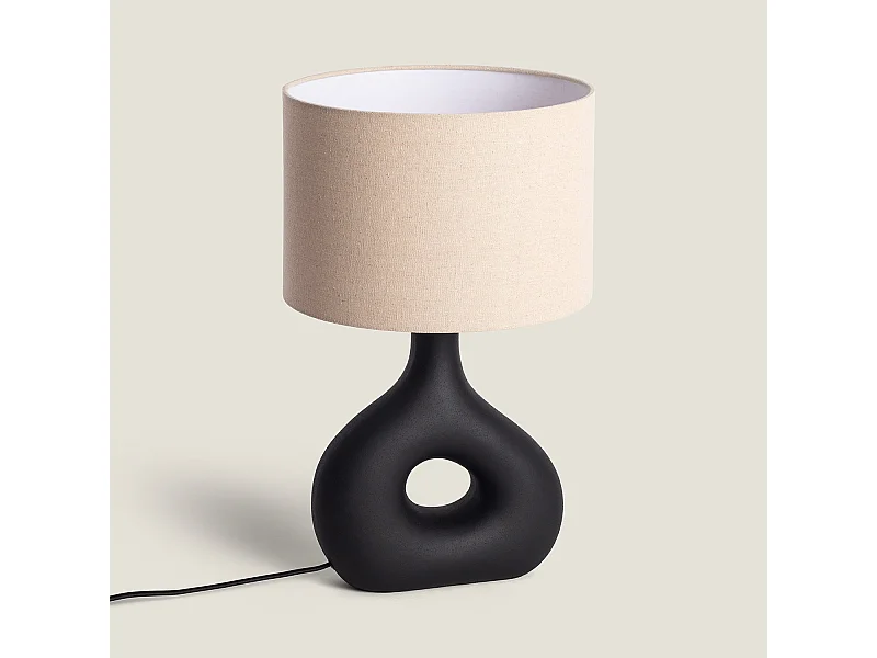 Lámpara de Mesa Cerámica Idala Negro