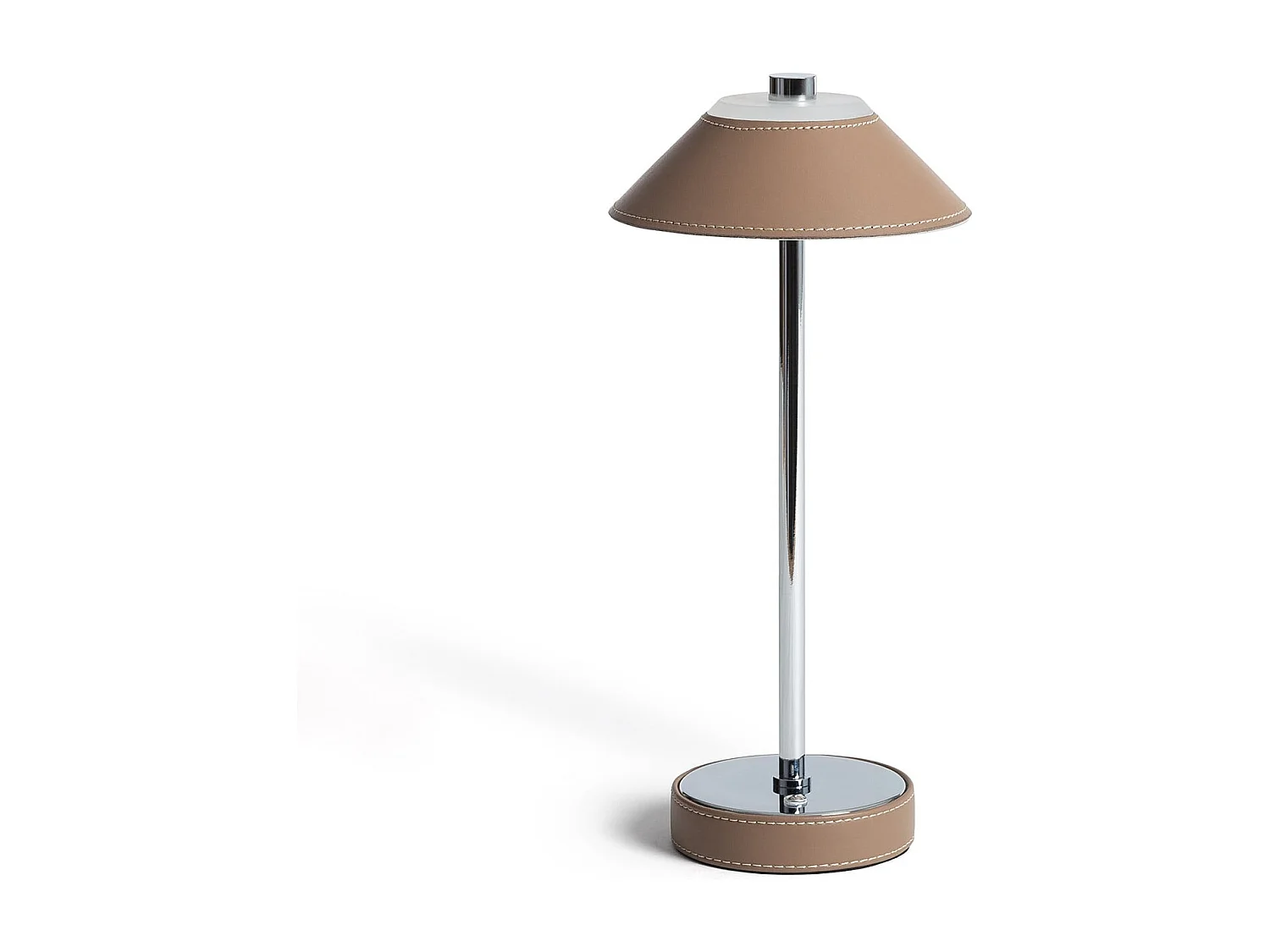 Lámpara de Mesa LED Portátil Cuero y Metal con Batería USB Recargable Tyu Limer Marrón