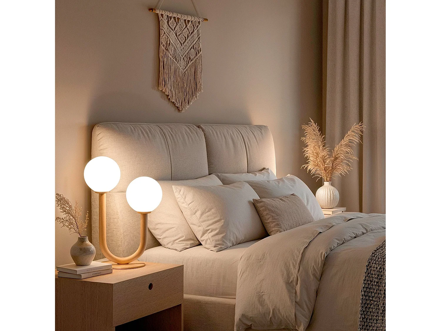 Lampe à Poser Métal et Verre Zeina Beige