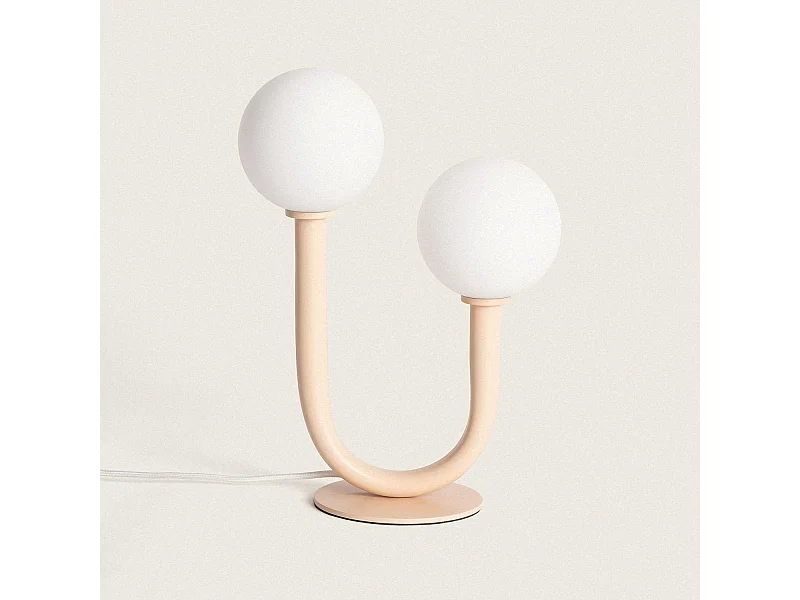 Lampe à Poser Métal et Verre Zeina Beige