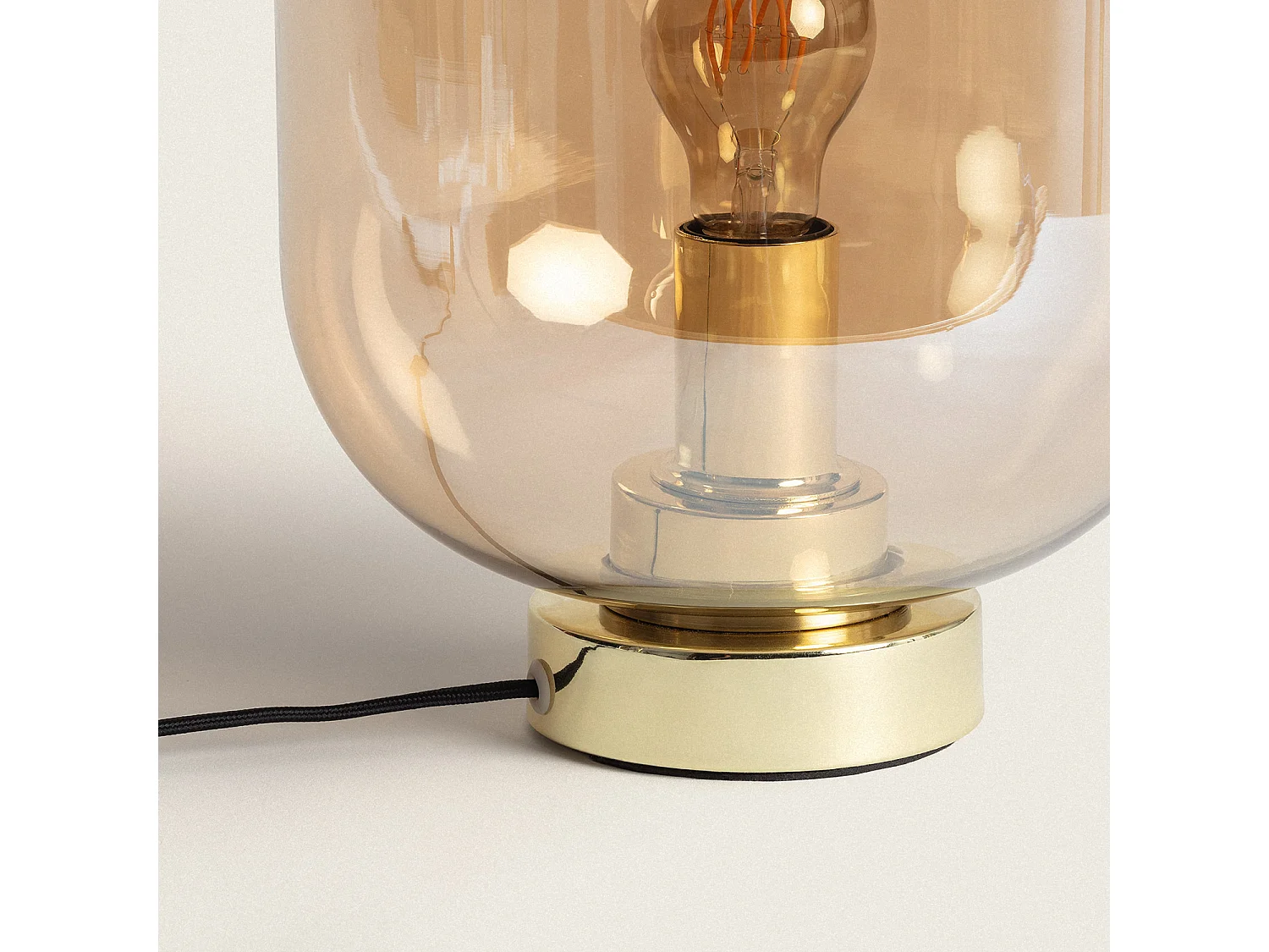 Lampe à Poser Métal et Verre Nélida Ambre