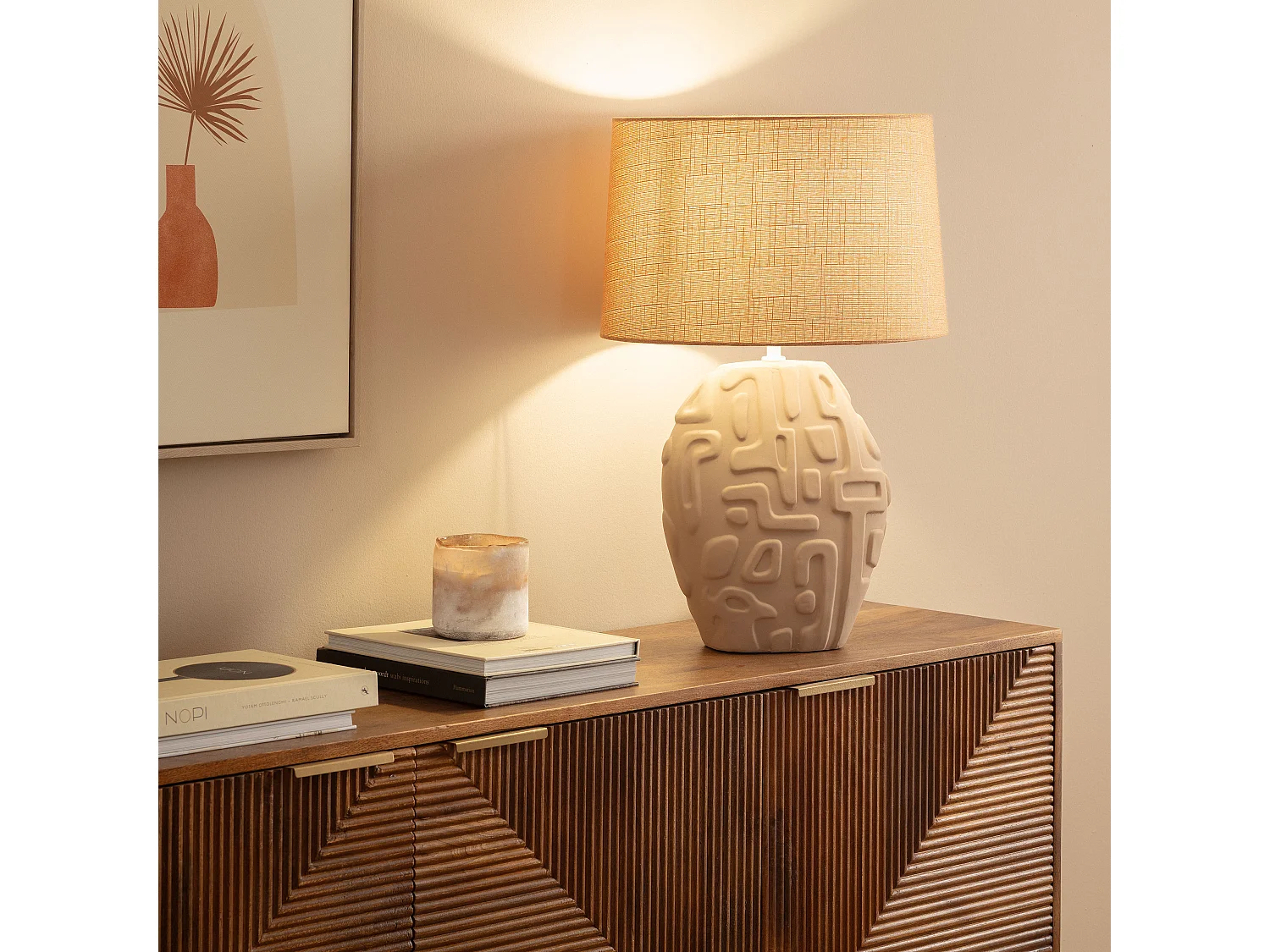 Lampada da Tavolo Ceramica Surab Beige