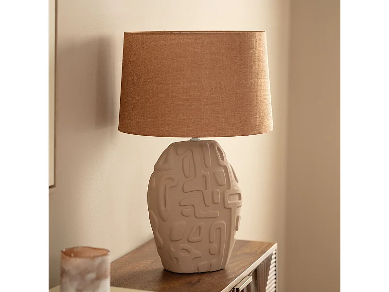 Lámpara de Mesa Cerámica Surab Beige