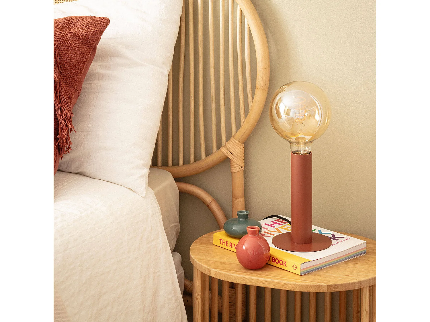 Lampe à Poser Métal Rovia Brun