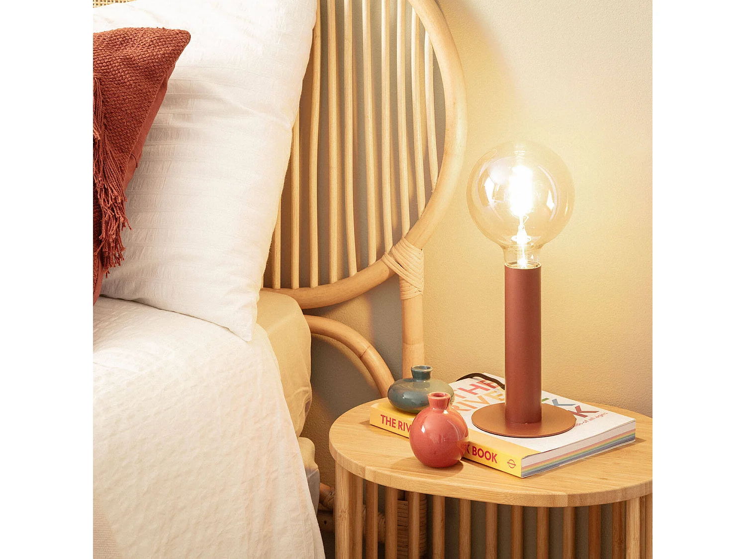 Lampe à Poser Métal Rovia Brun