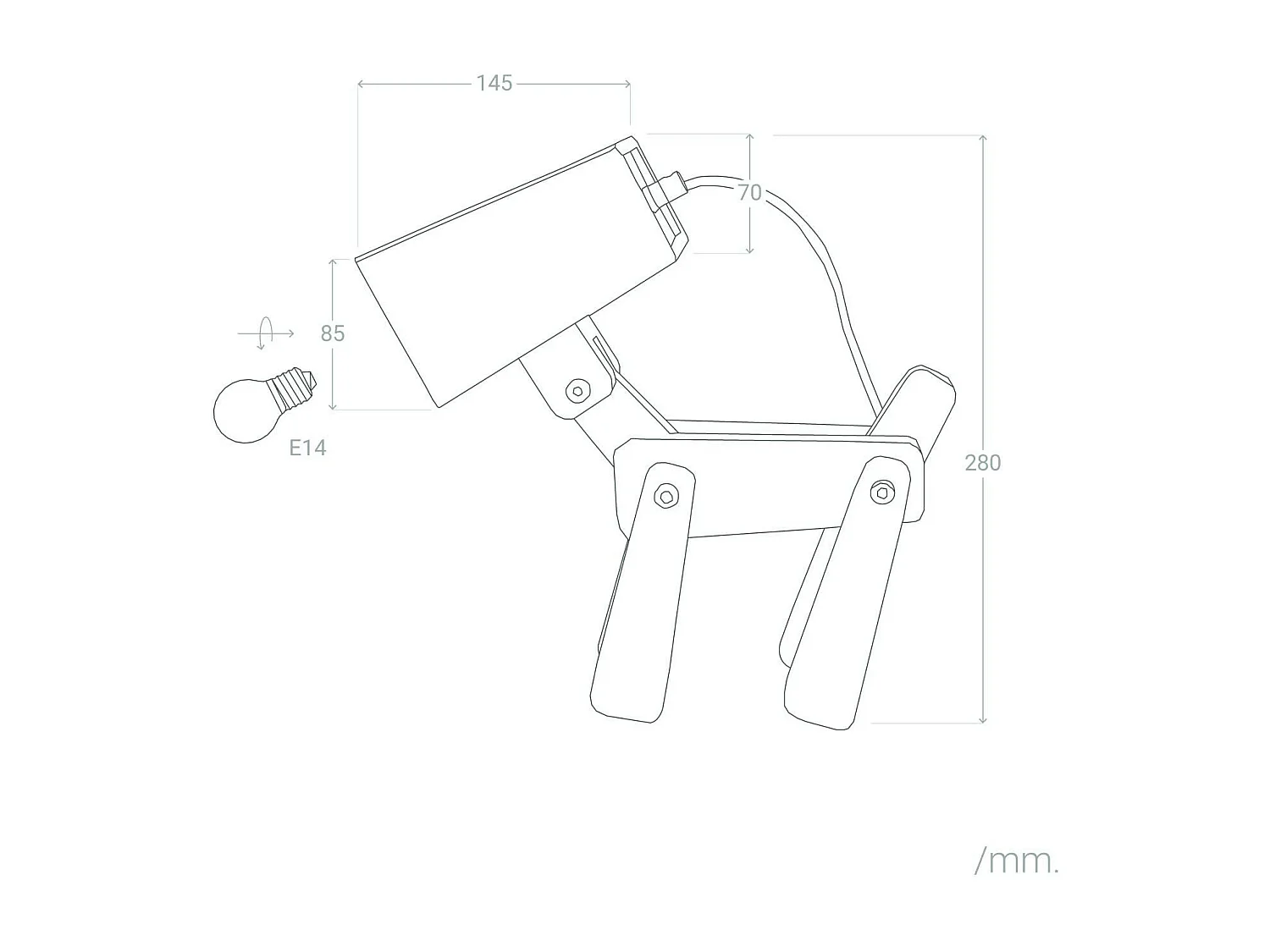 Lámpara de Mesa de Madera Infantil Coba Doggi Natural