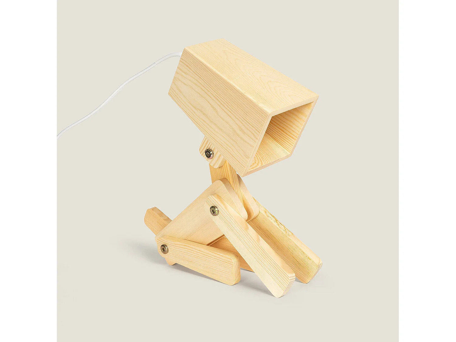 Lámpara de Mesa de Madera Infantil Coba Doggi Natural