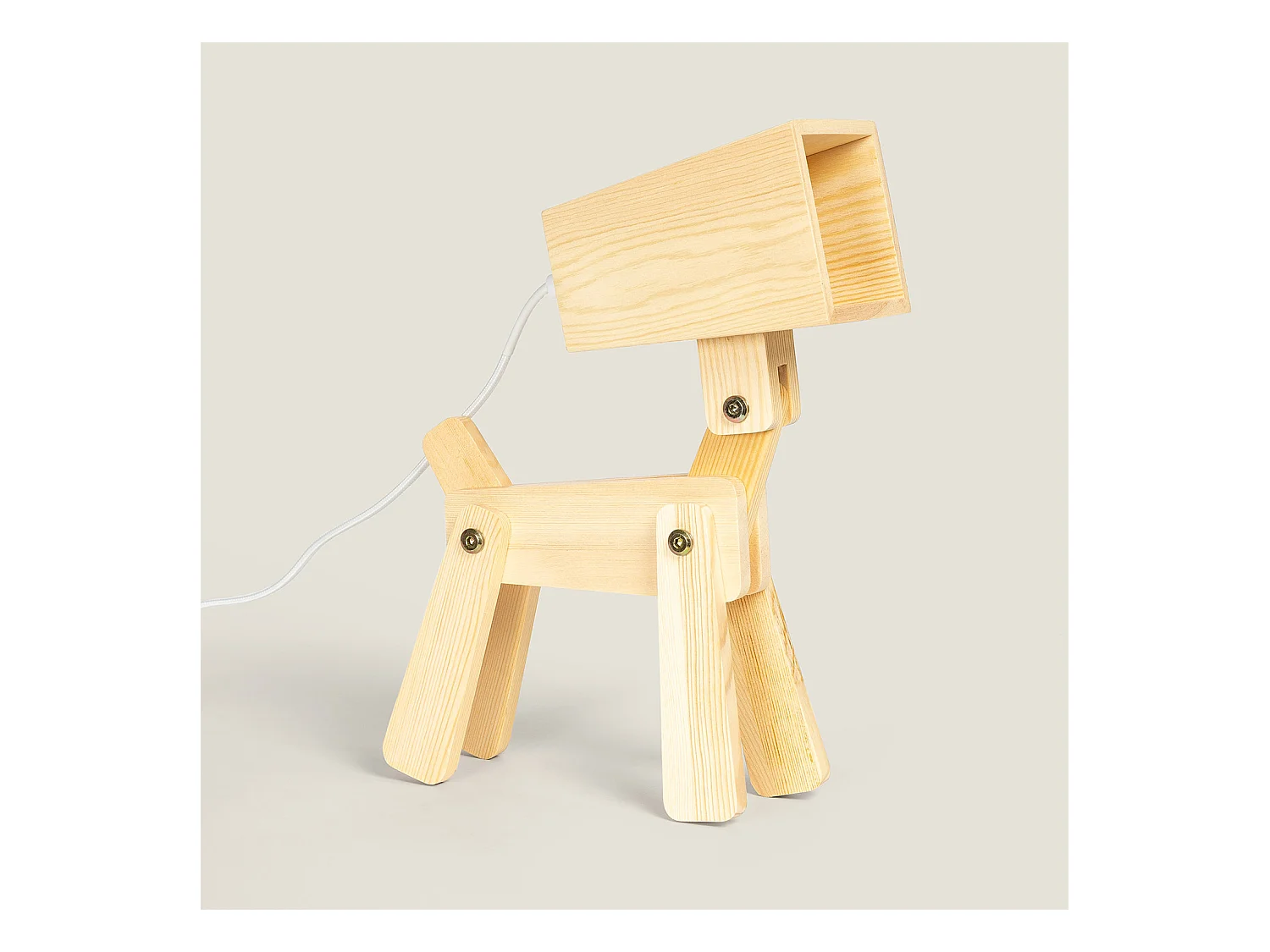 Lampe à Poser Métal et Bois Kids Coba Doggi Naturel