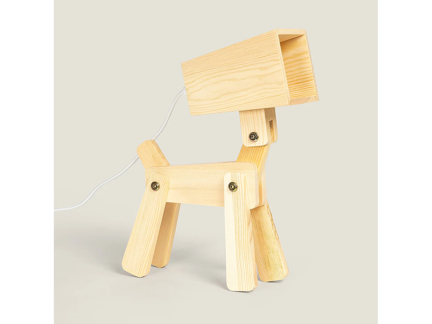 Lampe à Poser Métal et Bois Kids Coba Doggi Naturel