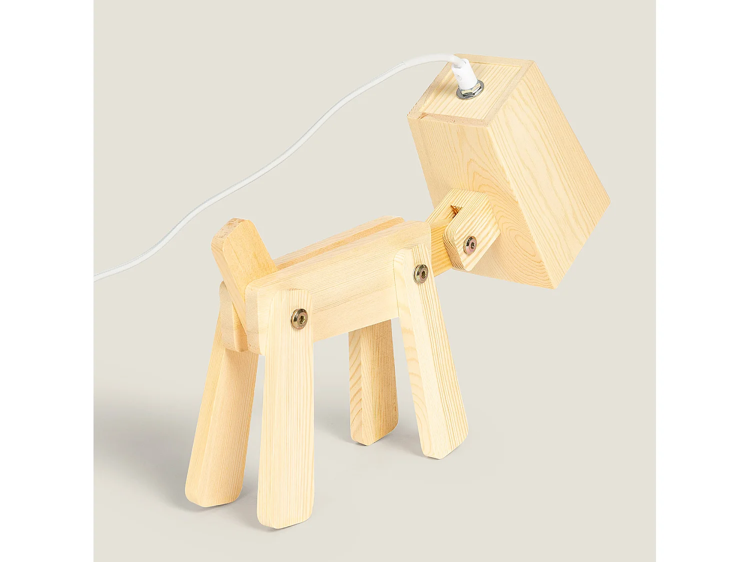 Lampe à Poser Métal et Bois Kids Coba Doggi Naturel