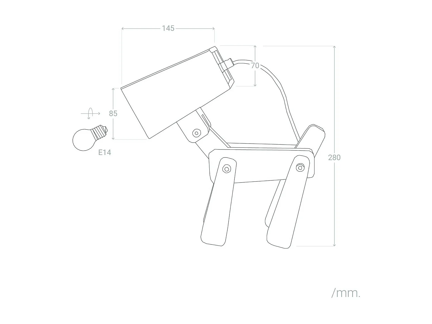 Lampe à Poser Métal et Bois Kids Coba Doggi Naturel