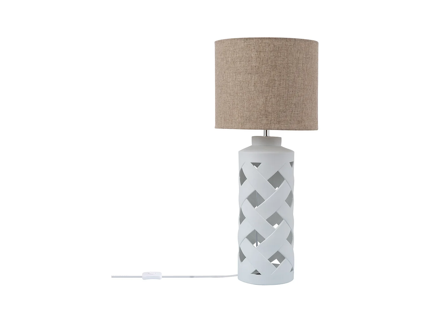 Lampe à Poser Céramique et Tissu Makalu Blanc