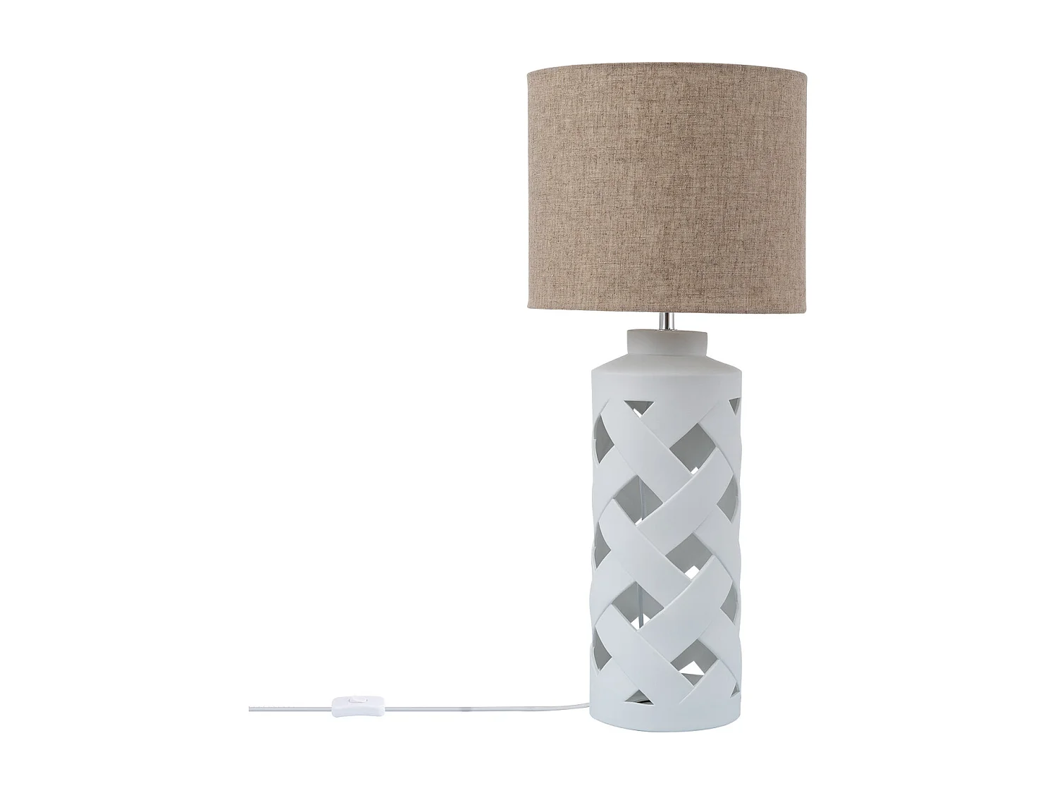 Lampe à Poser Céramique et Tissu Makalu Blanc