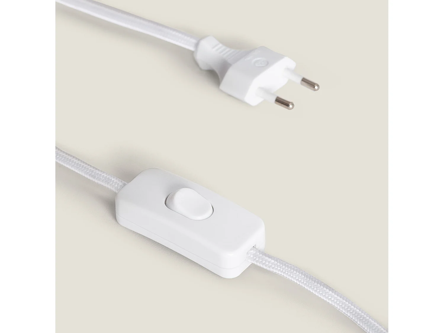 Lampe à Poser Céramique et Tissu Makalu Blanc