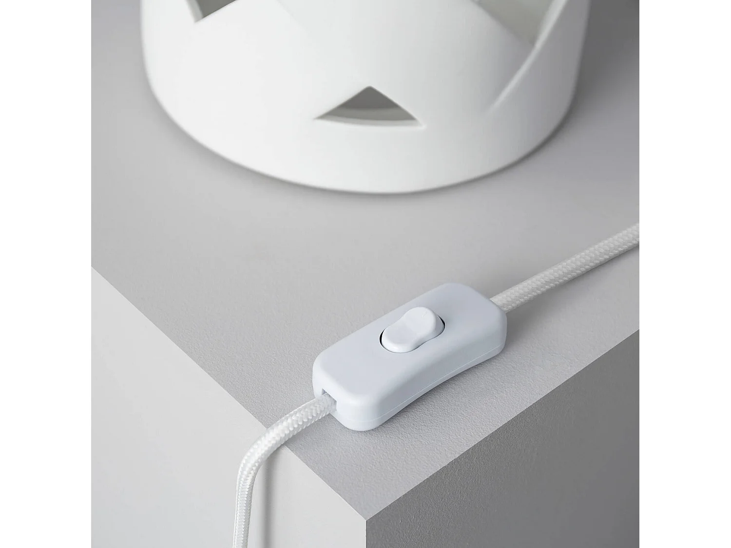 Lampe à Poser Céramique et Tissu Makalu Blanc