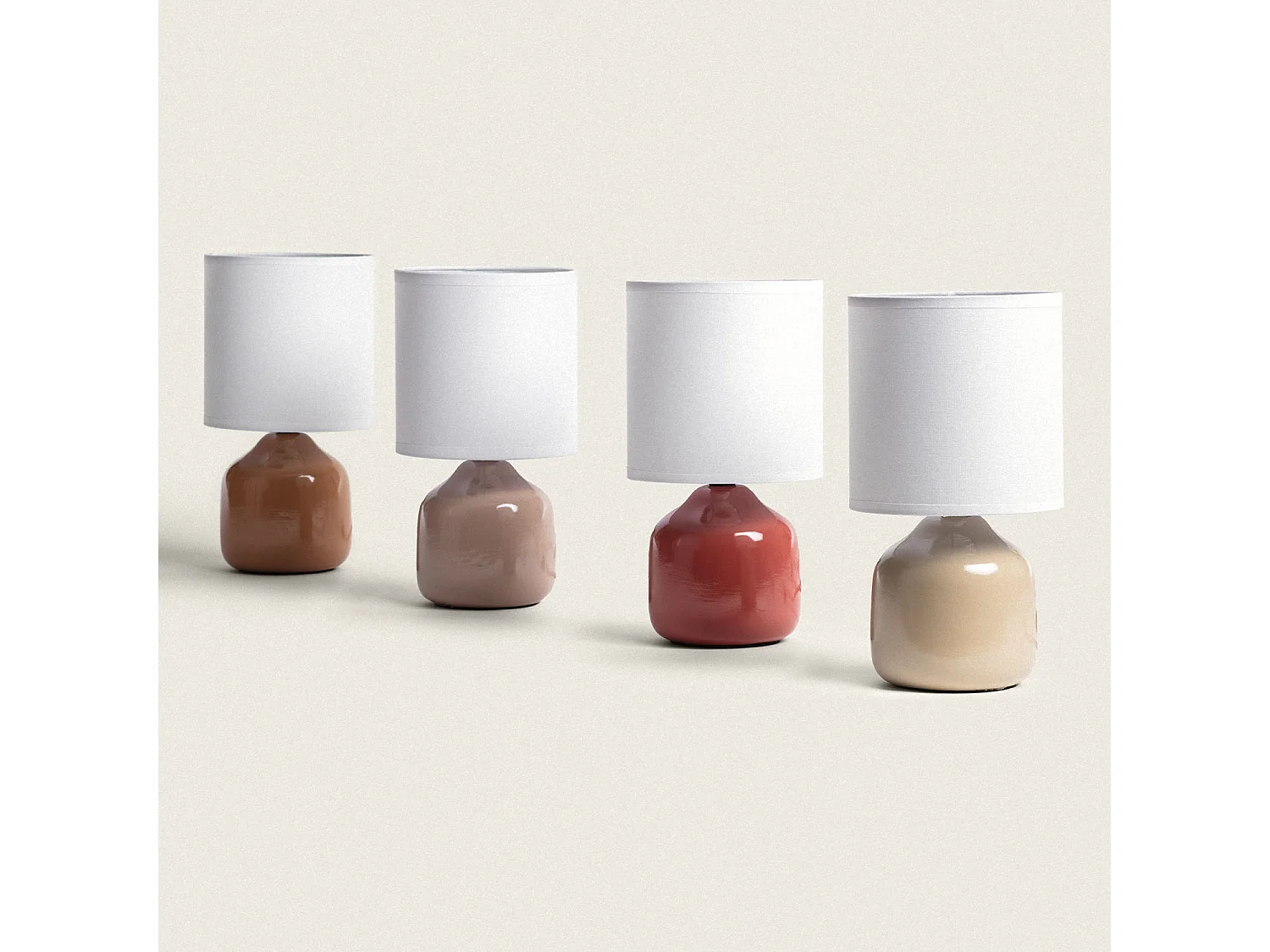 Lampada da Tavolo Ceramica Maya Rosa Pastello