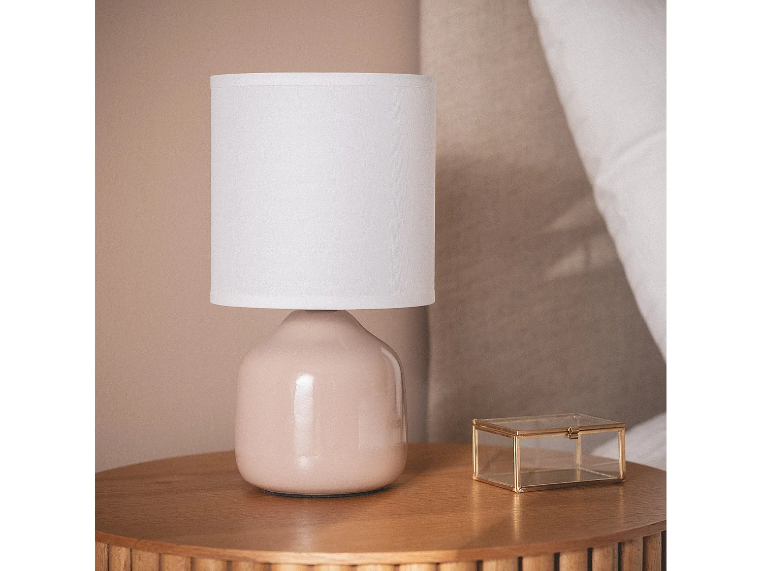 Lampada da Tavolo Ceramica Maya Rosa Pastello