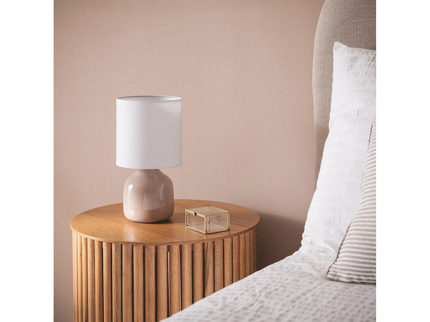 Lampada da Tavolo Ceramica Maya Rosa Pastello