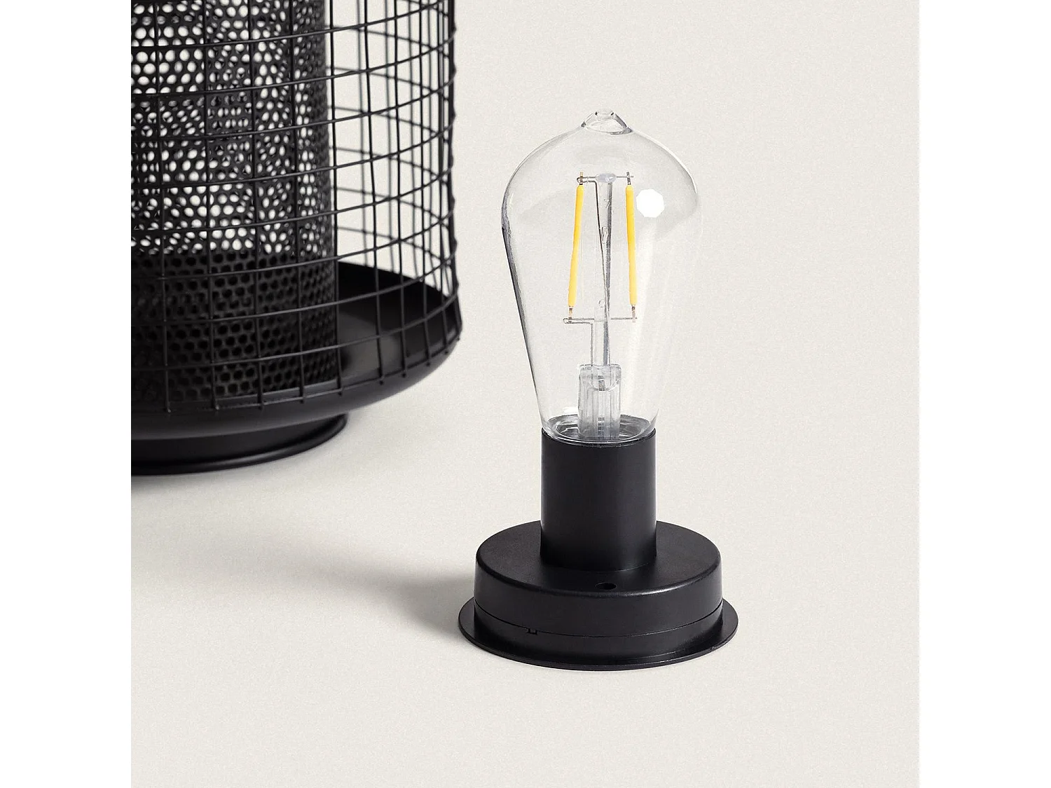 Lámpara de Mesa Solar Exterior LED Junín Negro