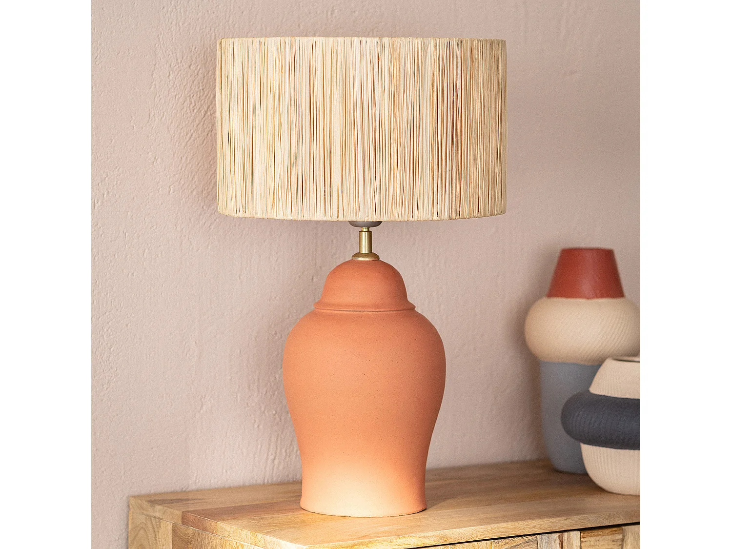 Lampe à Poser Terracota Ilana ILUZZIA Naturel