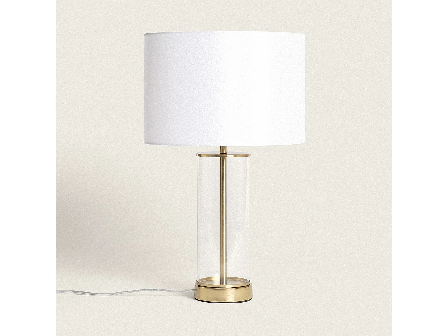 Lámpara de Mesa Metal y Cristal Malta con Interruptor táctil Latón