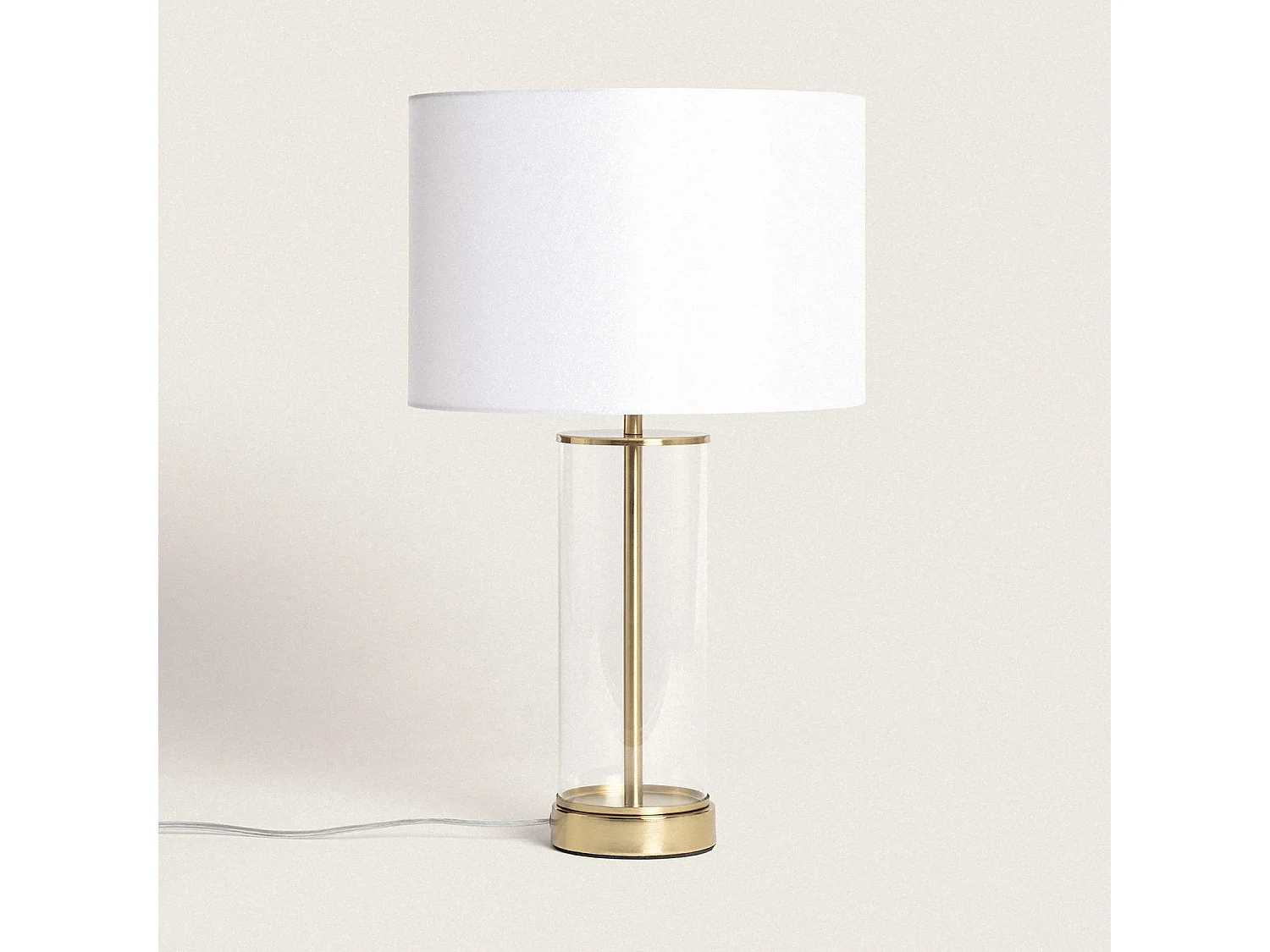 Lámpara de Mesa Metal y Cristal Malta con Interruptor táctil Latón