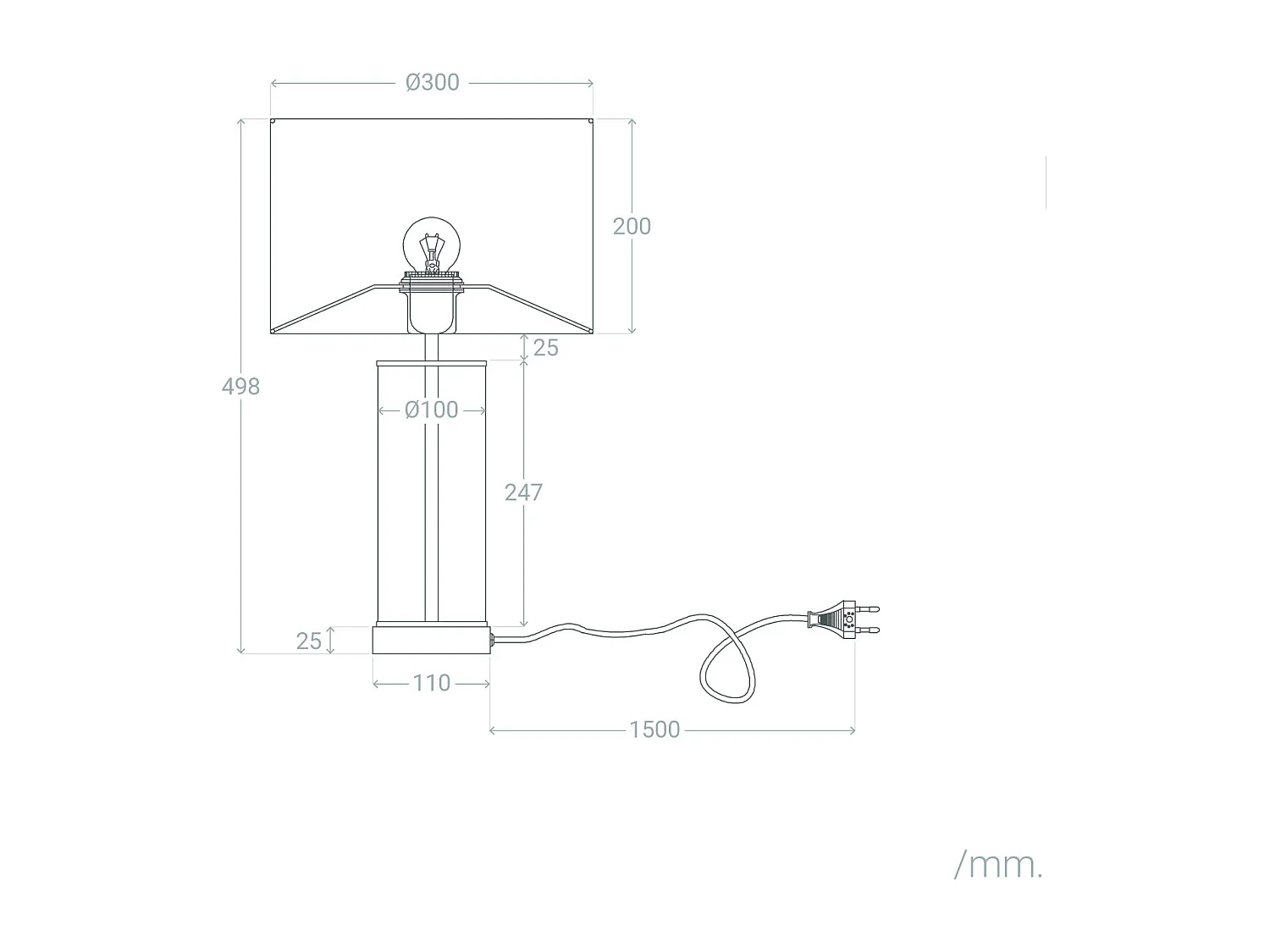 Lámpara de Mesa Metal y Cristal Malta con Interruptor táctil Latón