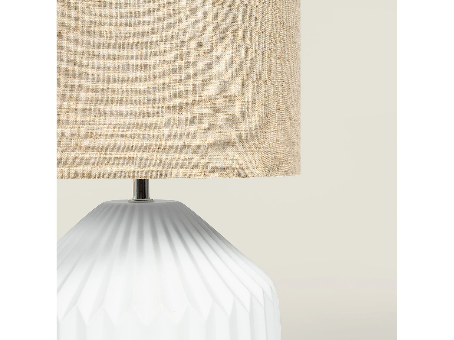 Lampe à Poser Porcelaine et Tissu Monduver Blanc