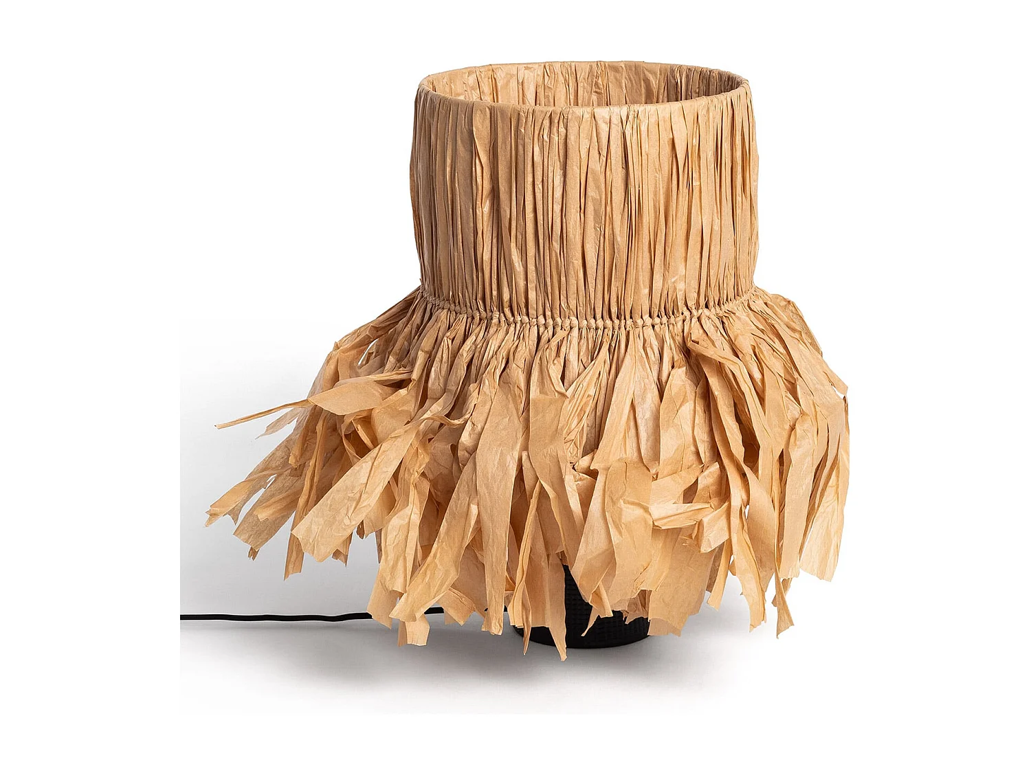 Lámpara de Mesa Cerámica y Rafia Bajawa Negro