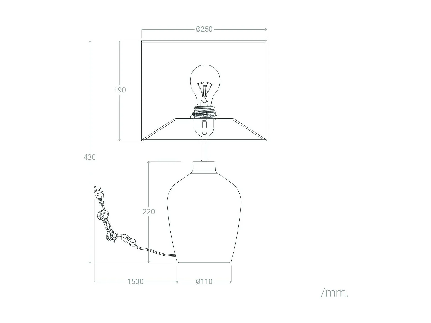 Lampe à Poser en Céramique Botijo Bleu foncé