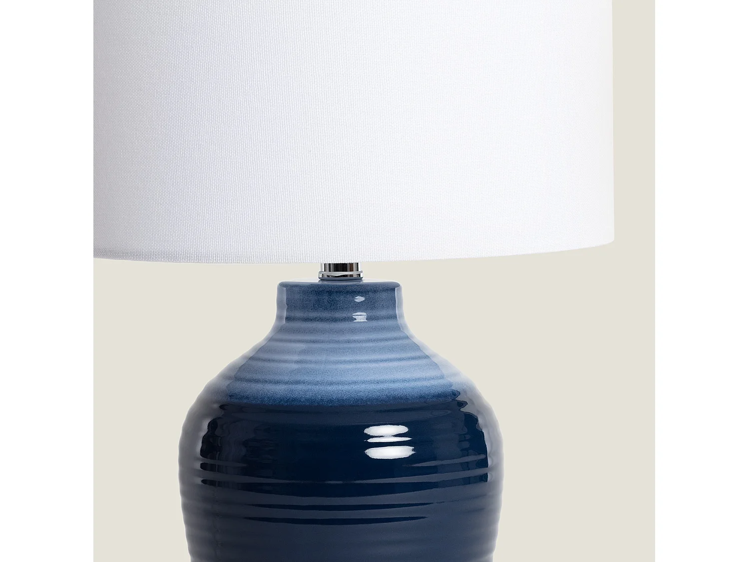Lampada da Tavolo Ceramica Botijo Azzurro Scuro