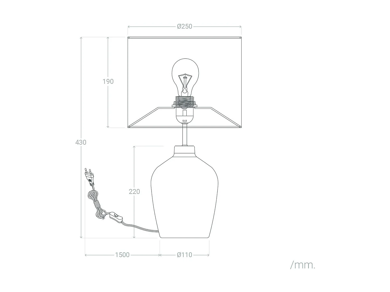 Lampada da Tavolo Ceramica Botijo Azzurro Scuro
