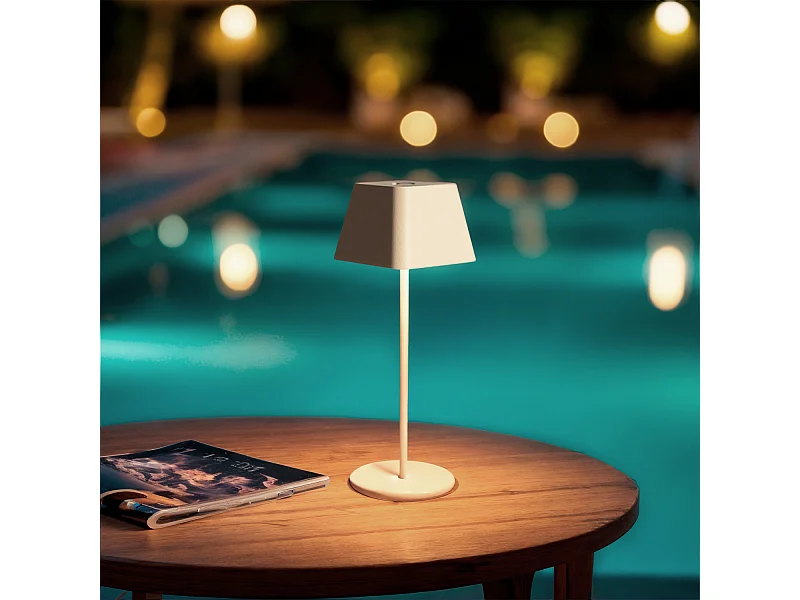Lampada da Tavolo LED 1.2 W Portatile per Esterni Alluminio con Batteria Ricaricabile Willy Ossido