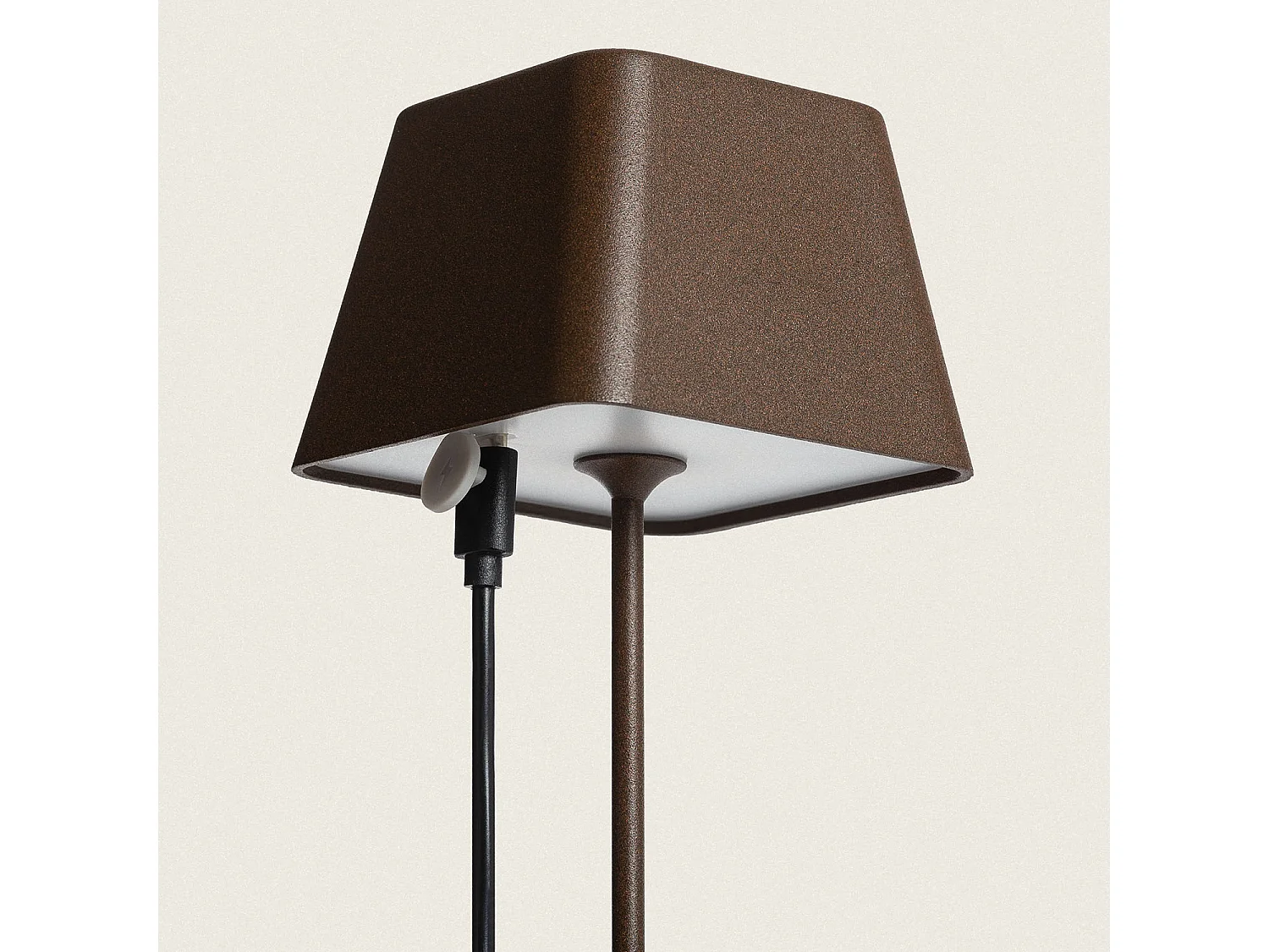 Lampe à Poser LED Extérieure portative Aluminium avec Batterie Rechargeable Willy   Rouille