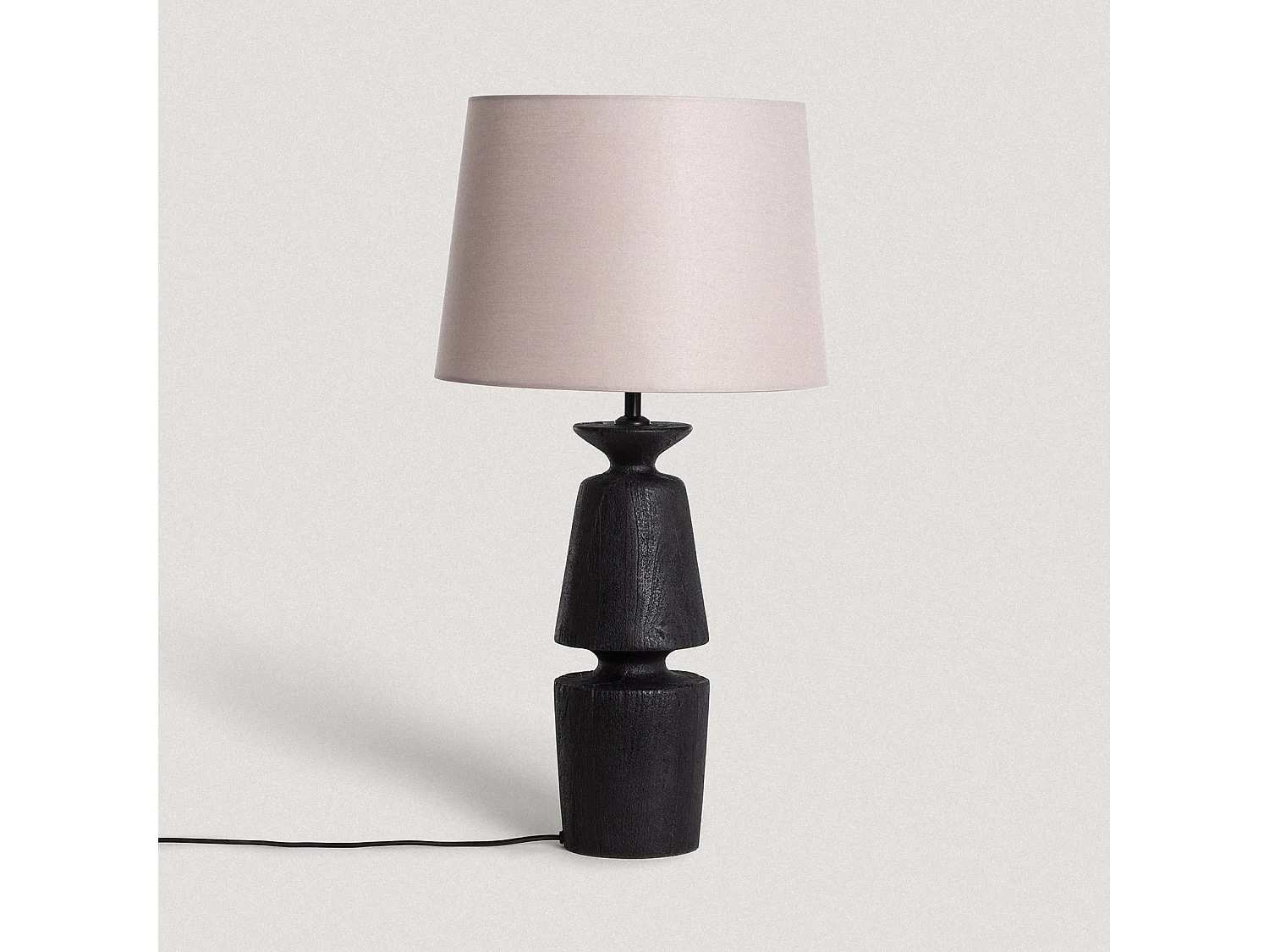 Lampe à Poser Bois Alaia ILUZZIA Taupe