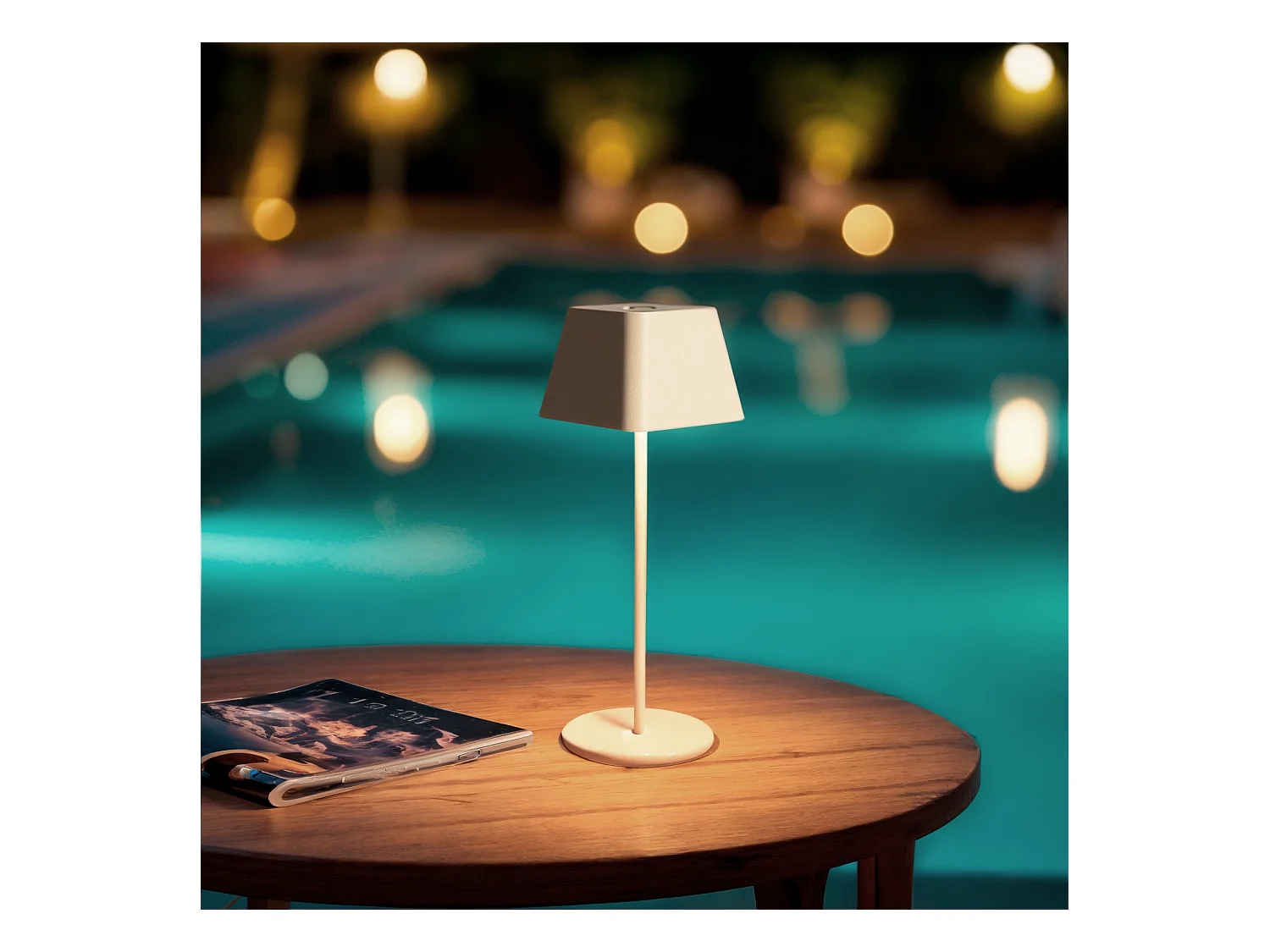 Lampe à Poser LED Extérieure portative Aluminium avec Batterie Rechargeable Willy   Noir