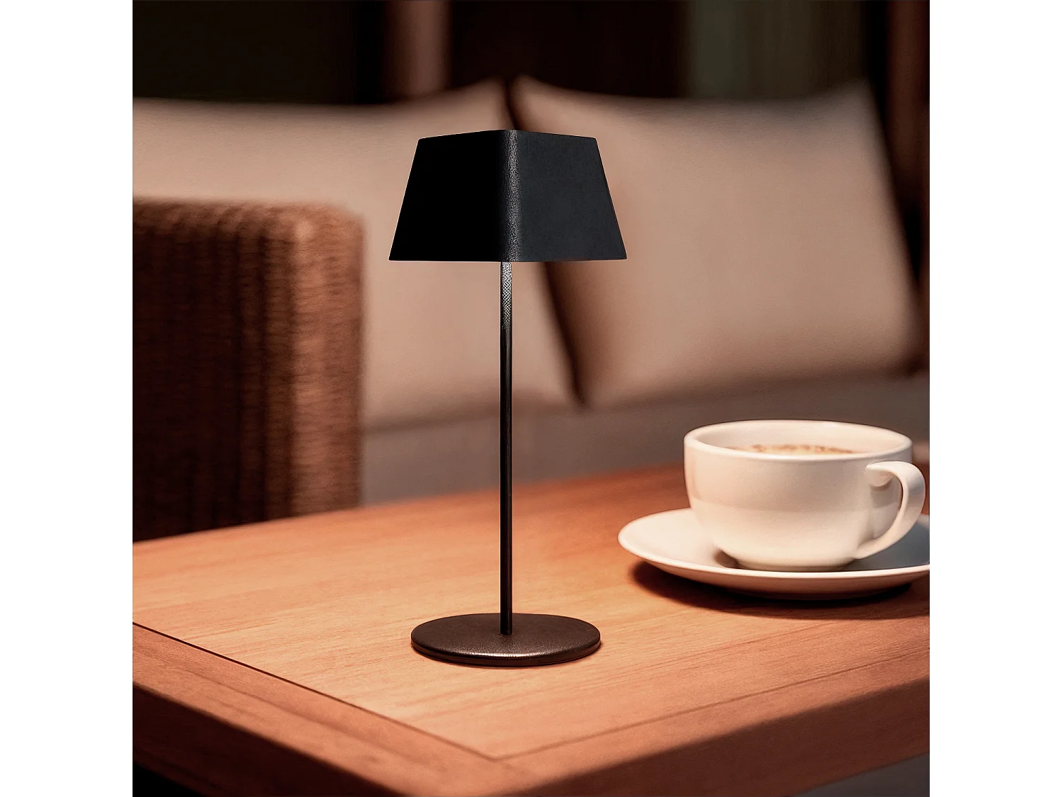 Lámpara de Mesa LED Portátil para Exterior Aluminio con Batería Recargable Willy Negro