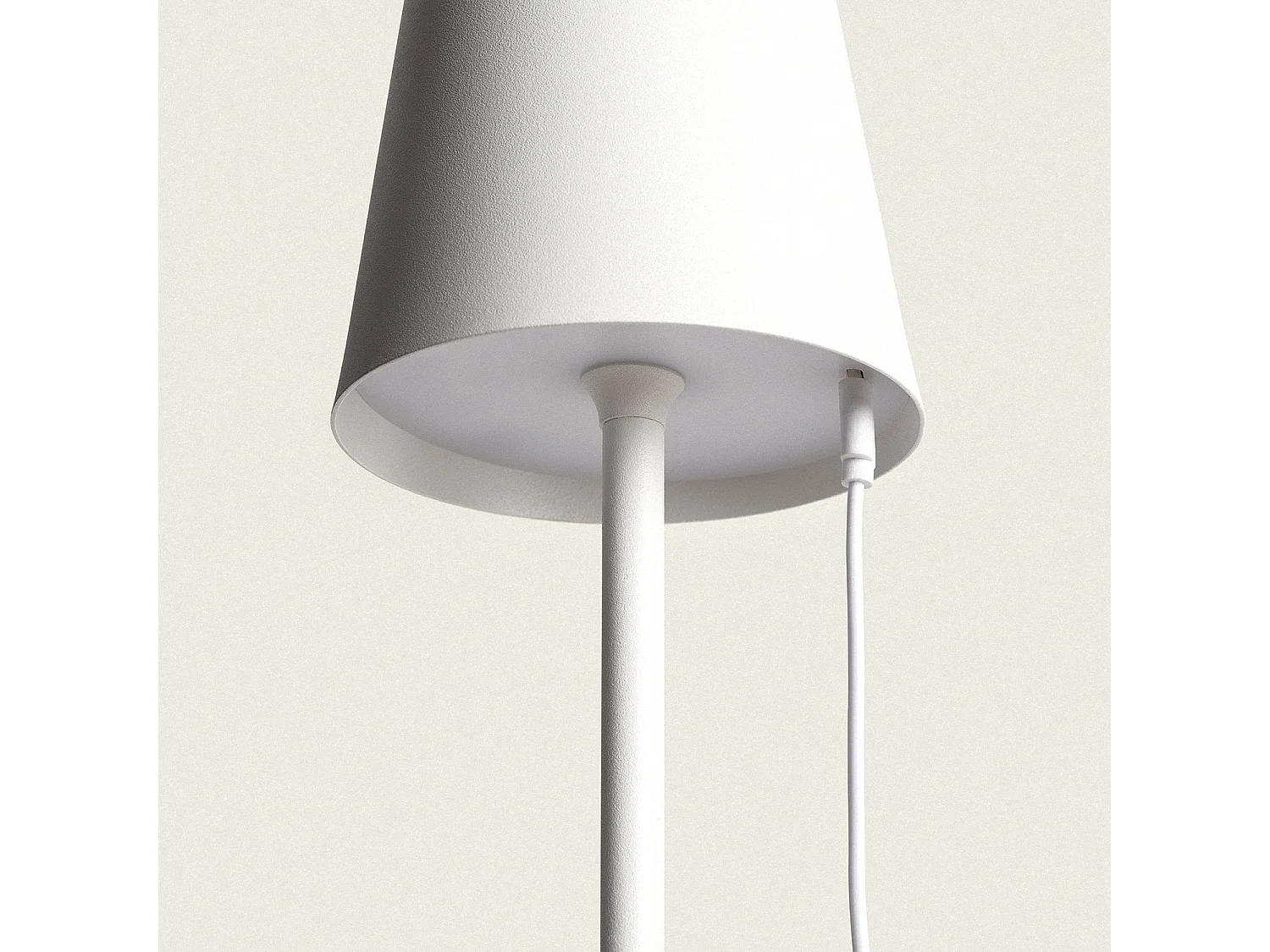 Lámpara de Mesa LED 3W Portátil de Metal con Batería USB Recargable Anisa Blanco